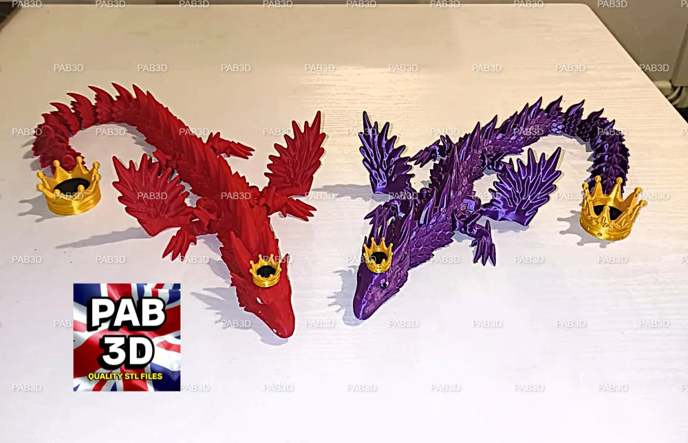 Articulated flexi dragon king - Free 3D Print Model - MakerWorld
