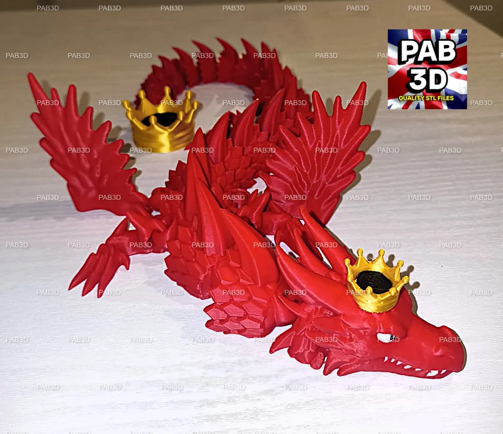 Articulated flexi dragon king - Free 3D Print Model - MakerWorld