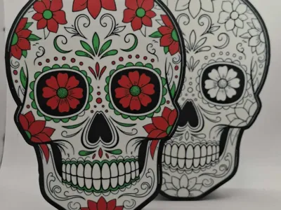 Day Of The Dead - Skull - Wall Lightbox