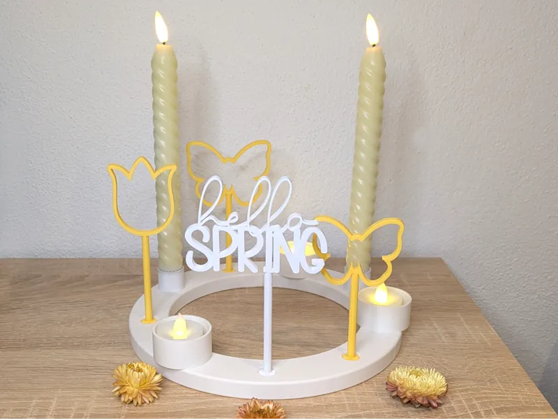 Frühling-Dekoring mit verschiedenen Einsätzen