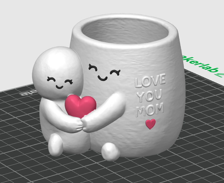 Miniatura 2 do modelo 3D Cute Hugging Planter - Love You Mom