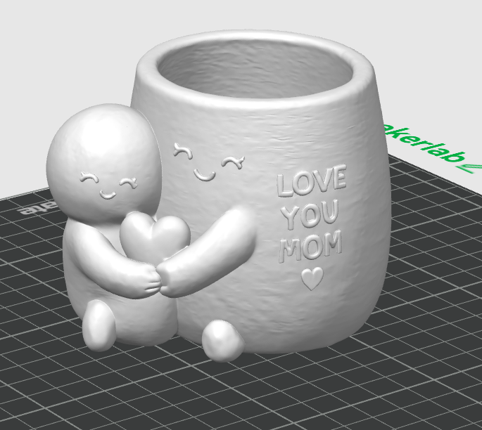 Miniatura 1 do modelo 3D Cute Hugging Planter - Love You Mom