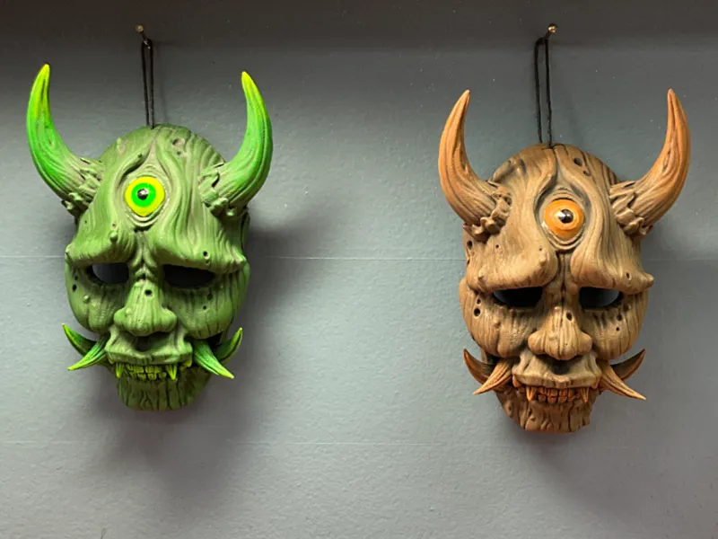 Wood Hannya Demon Mask