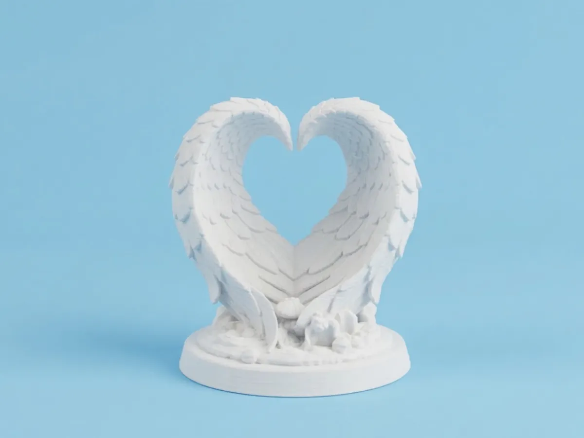 Angel Wings Heart - Free 3D Print Model - MakerWorld