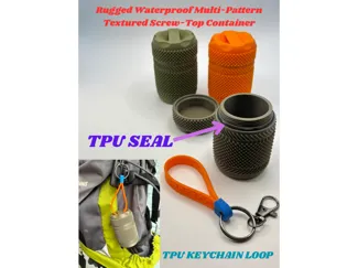 Rugged Waterproof Textured Screw-Top Container