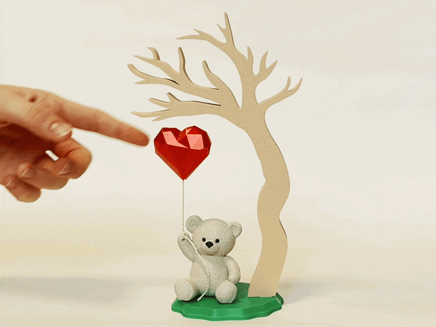 Teddy Bear with Levitating Heart 2, No AMS 