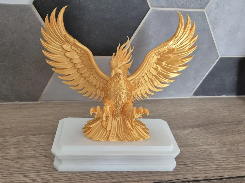 Statue Phénix sur socle - Porte-baguette