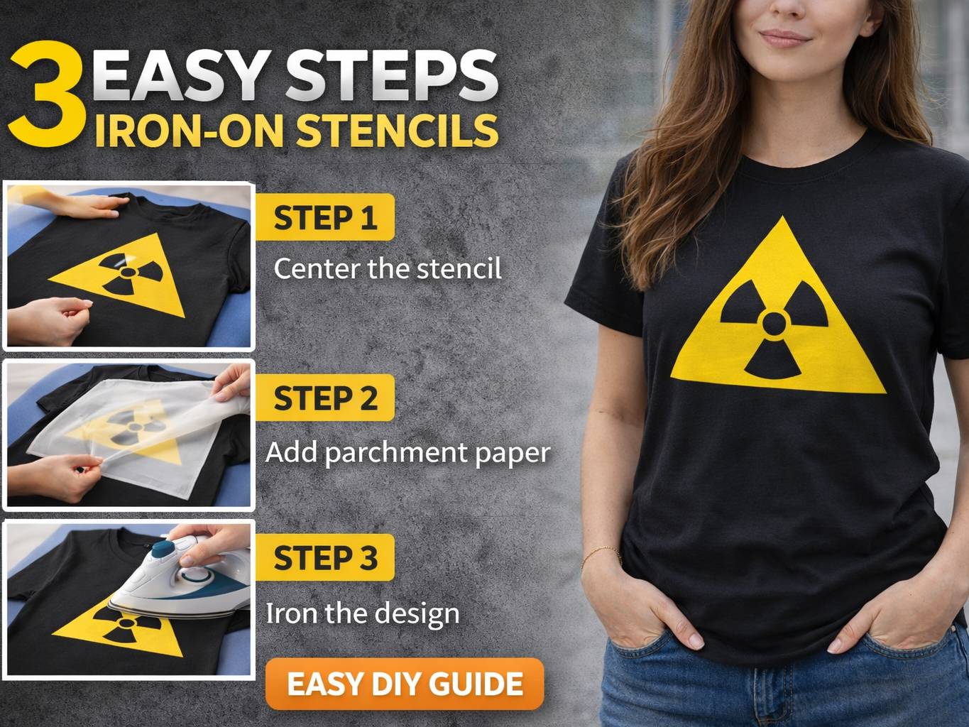 Radiation Symbol T-Shirt Stencil