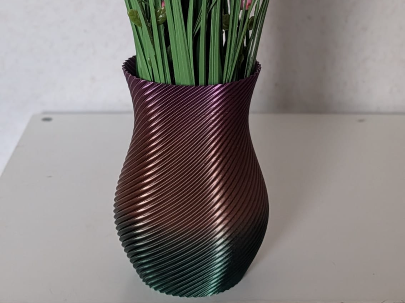 Twisted Rainbow Blossom Vase