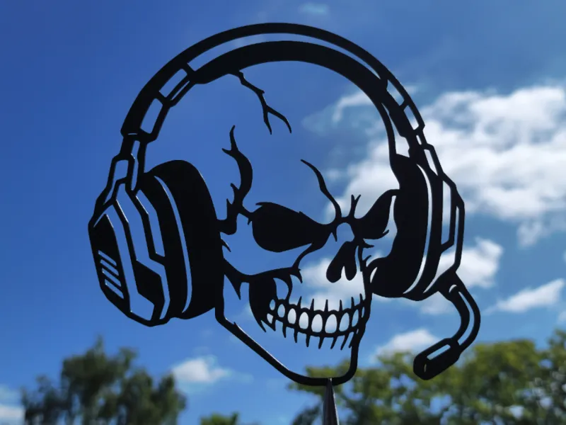 Skull Gamer Headset Wall Art
