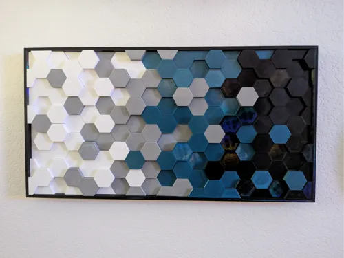 Arte de Parede Hexagonal Emoldurada