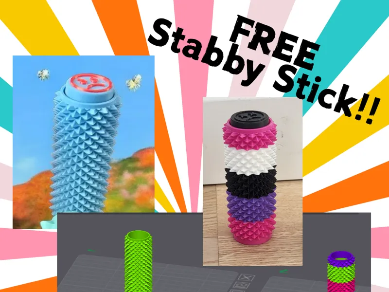 ASMR Sensory Clicky Stick Keychain (Stabby)