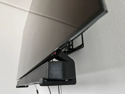 Samsung Soundbar HW-B750D and Remote on Samsung TV