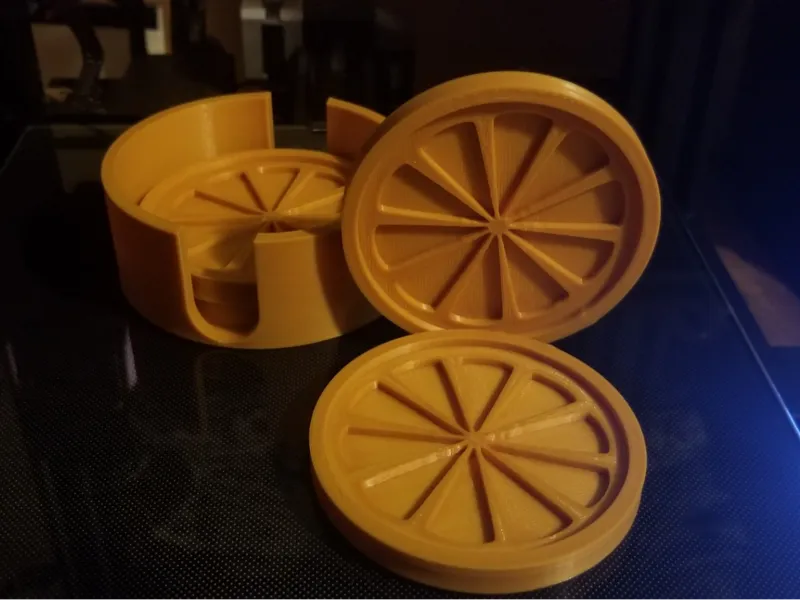 Citrus Fruit Coasters with Holder