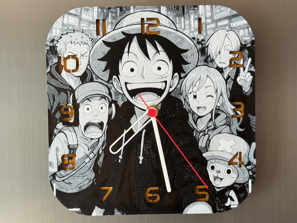 wall / desk clock One Piece Selfi - Free 3D Print Model - MakerWorld