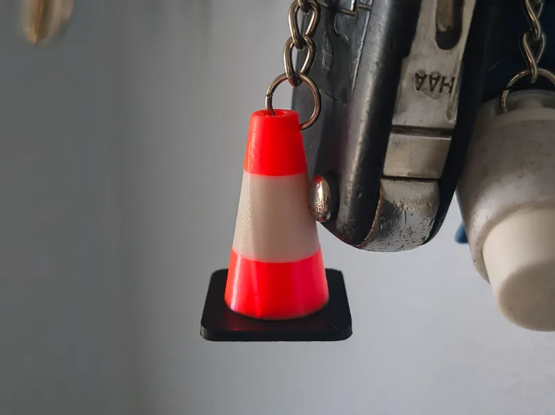 Traffic cone keychain
