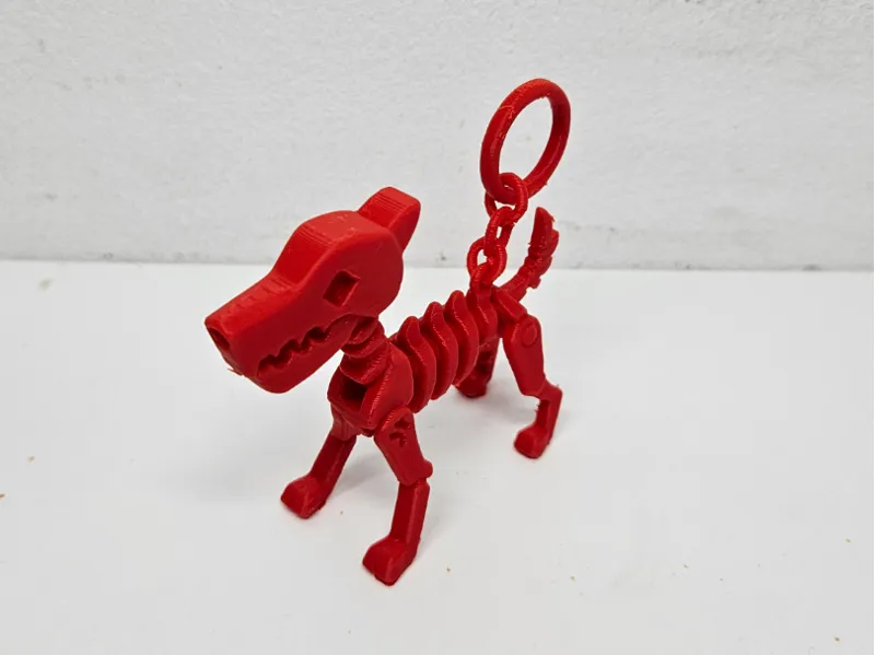 Dog Keychain – Stylized Segment Dog (Rigid Model)