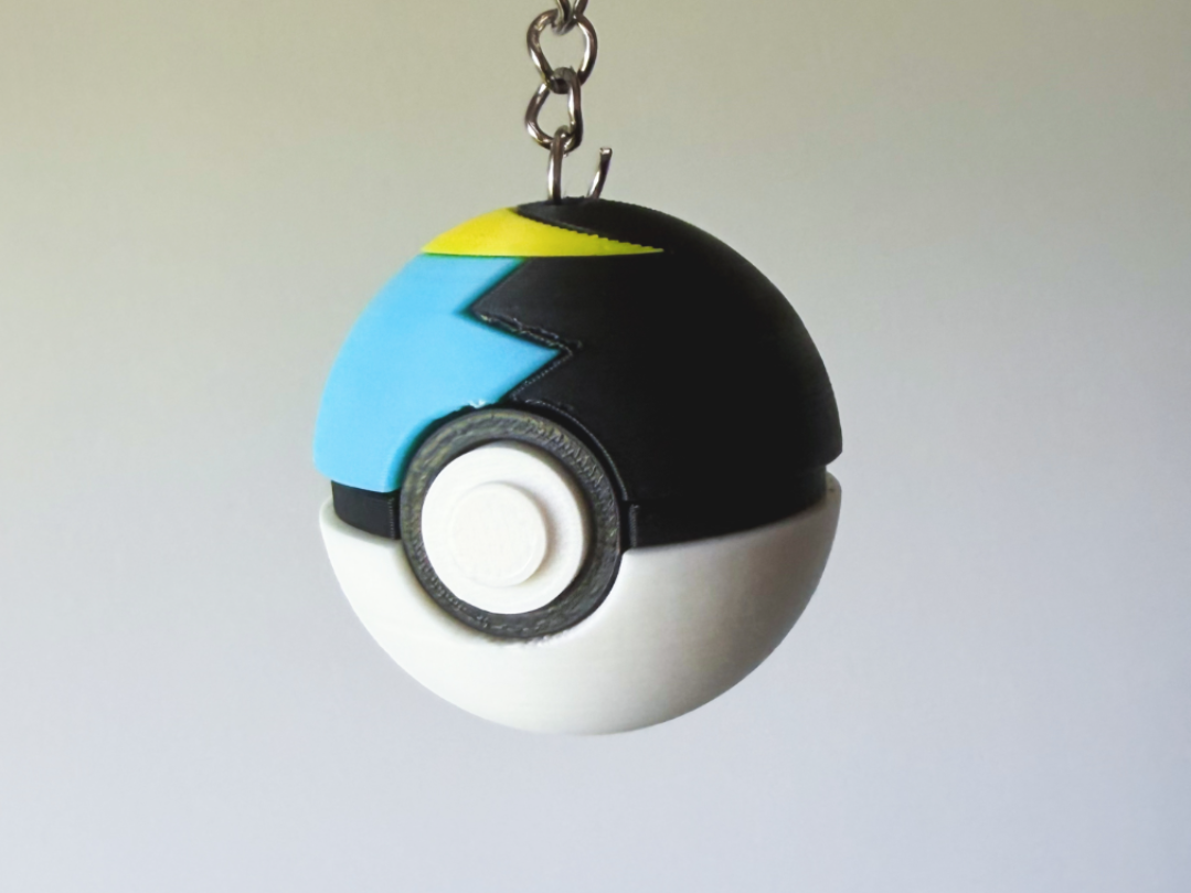 Moon Pokeball clicker keychain, No AMS