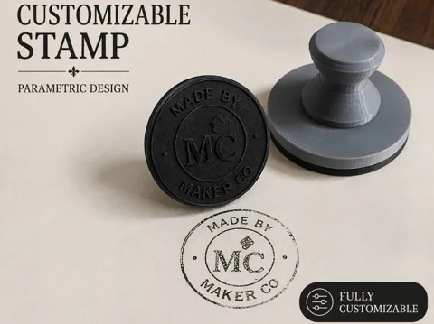 Modelo para impresión 3D: Customizable Maker's Mark Seal Stamp — referencia de MakerWorld