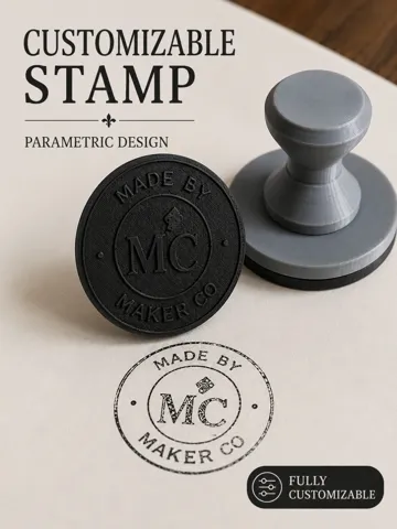 Modelo para impresión 3D: Customizable Maker's Mark Seal Stamp — vista de referencia 2