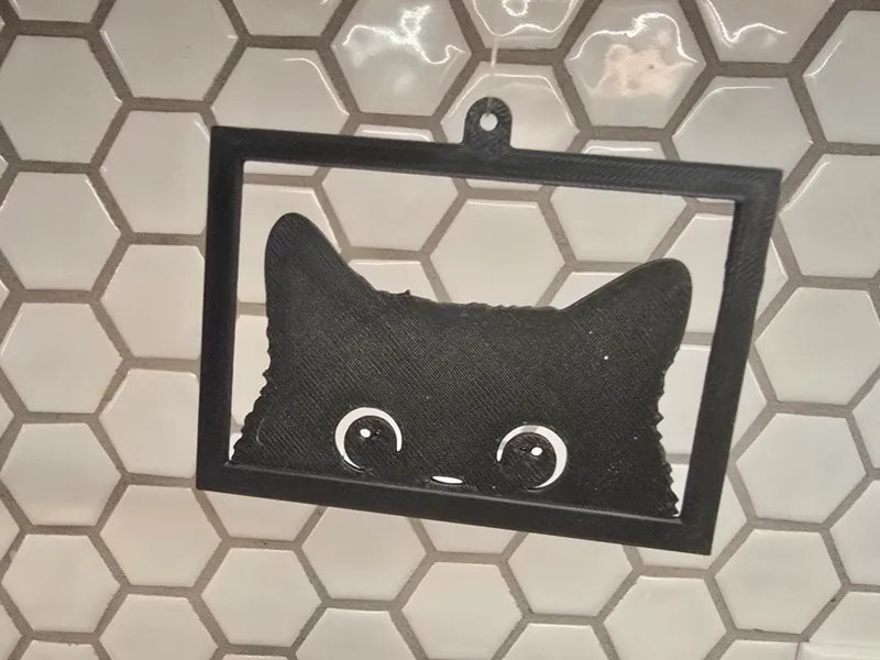 Peeking Cat Silhouette Ornament