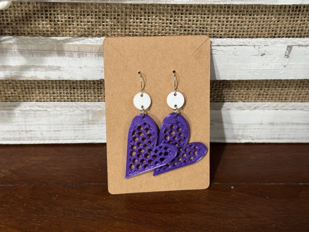 Voronoi Heart Earrings view 3