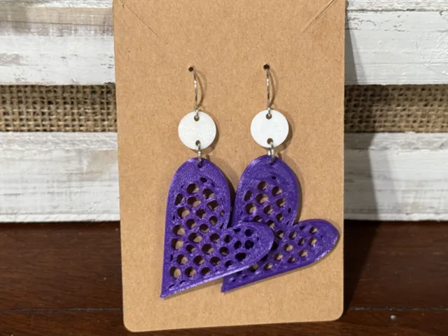 Voronoi Heart Earrings