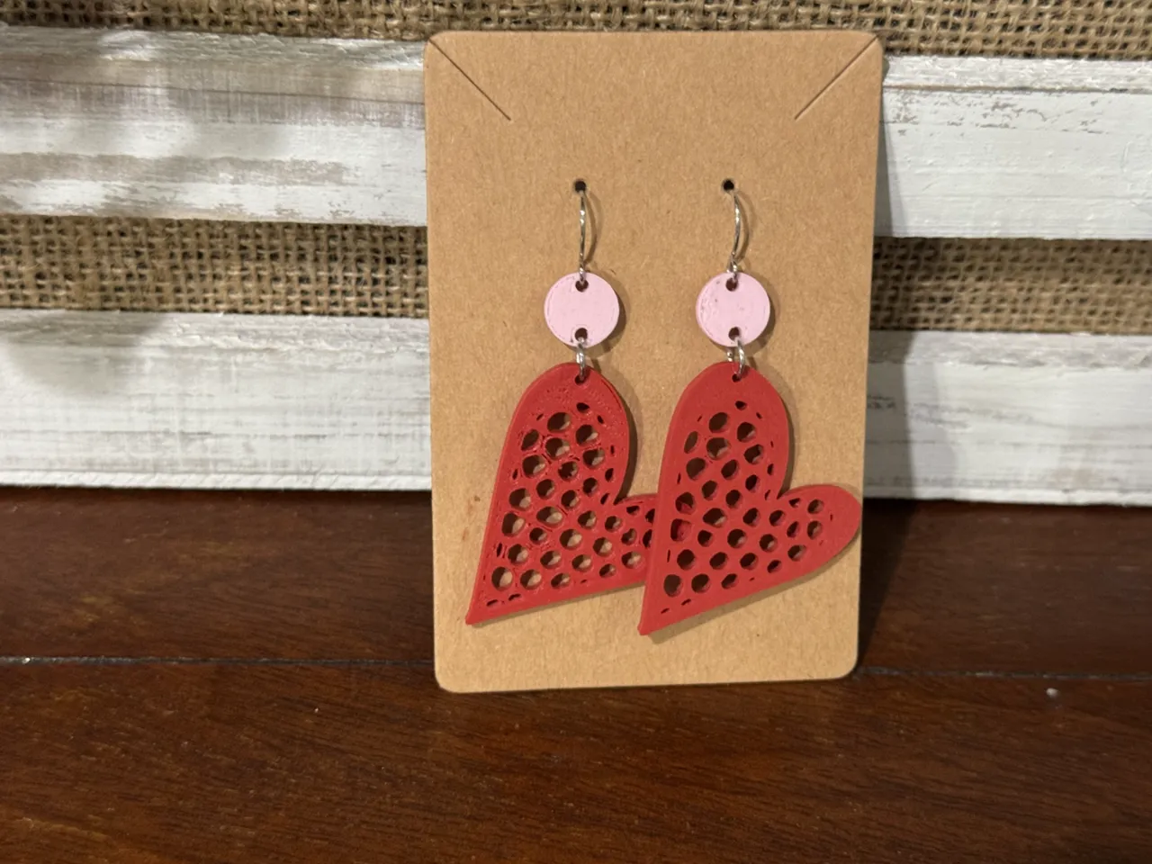 Voronoi Heart Earrings view 4