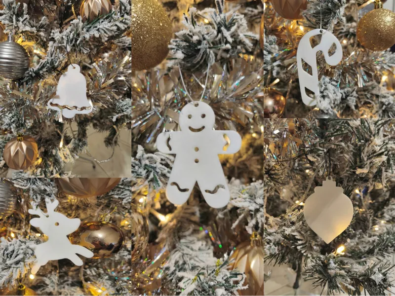 Christmas Tree Ornaments – Minimalist Set (5x)