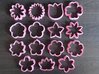 flowers cookie cutters (15x cute minis set)