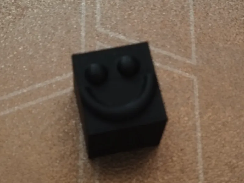Mini cube friend smiling