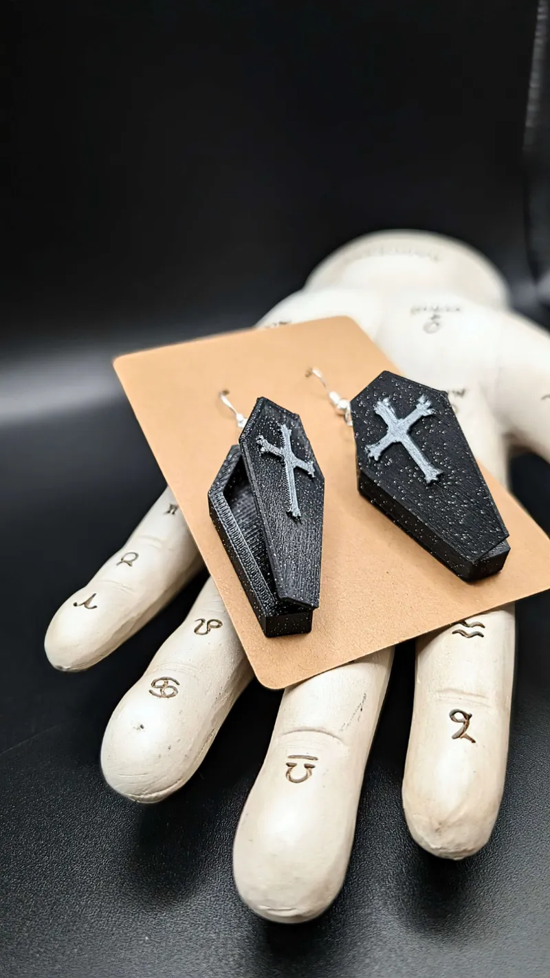Open Coffin Earrings and Pendant