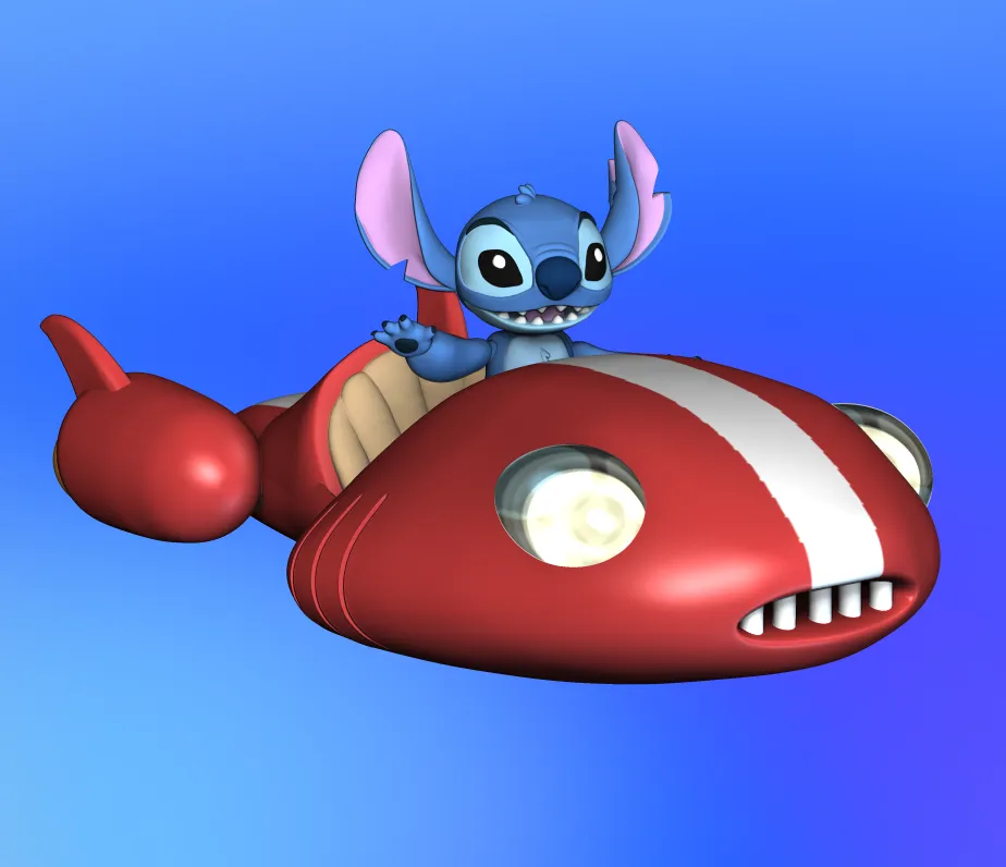Happy 2025! Stitch and its Starship fanart! view 3