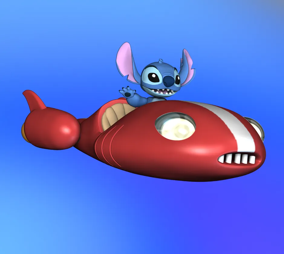 Happy 2025! Stitch and its Starship fanart! view 2
