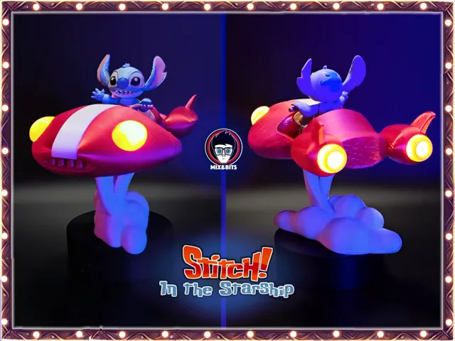 Happy 2025! Stitch and its Starship fanart!