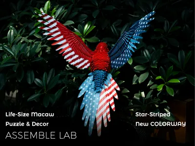 Assemble Lab: LifeSize Macaw Star-Striped Colorway