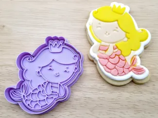 Cute Mermaid Cookie Cutter and Stamp