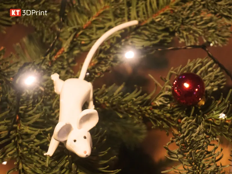 Little mouse 2 - Christmas ornament, easy print