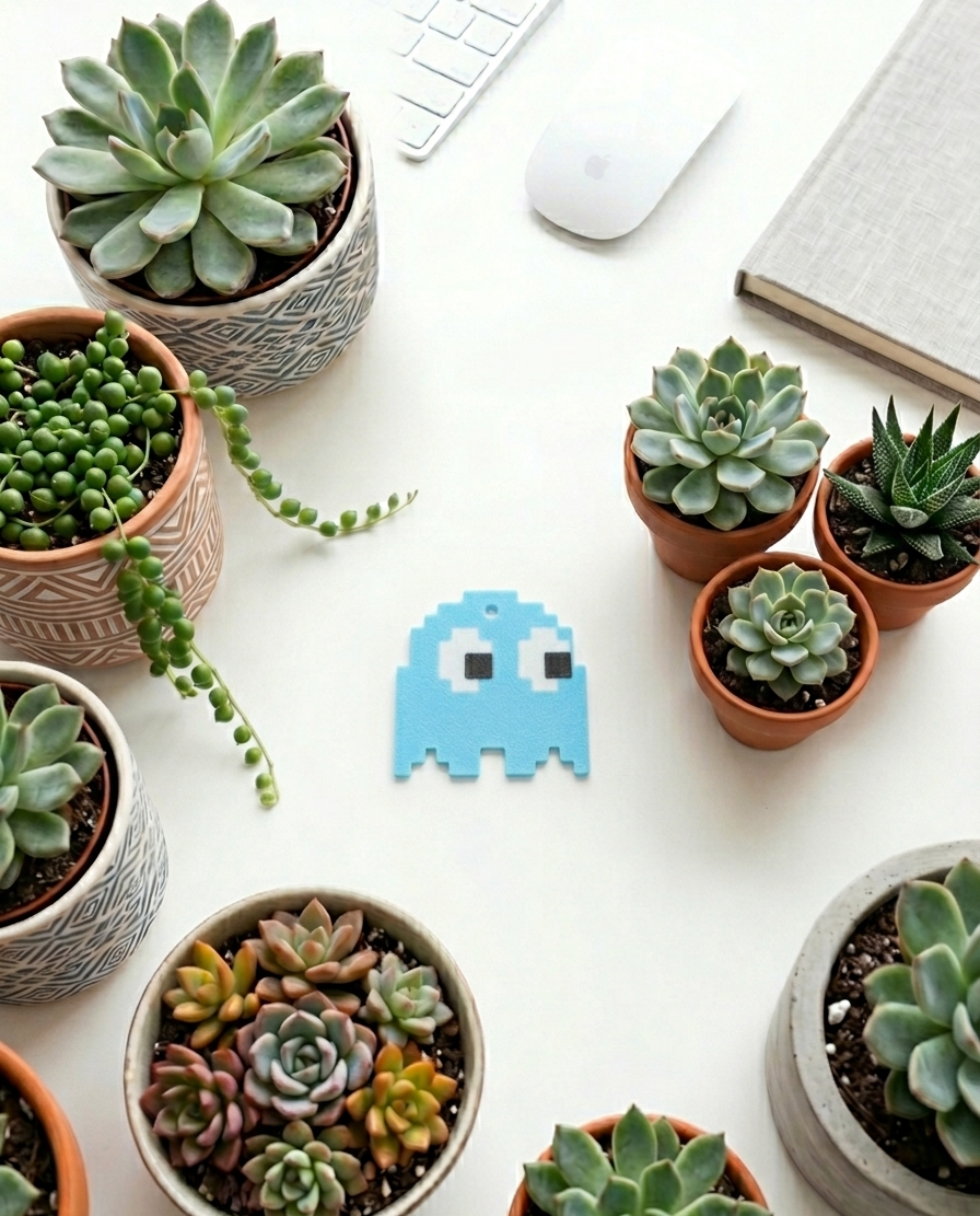 Miniatura 2 do modelo 3D Pac-Man & Ghosts Pixel Keychain Set