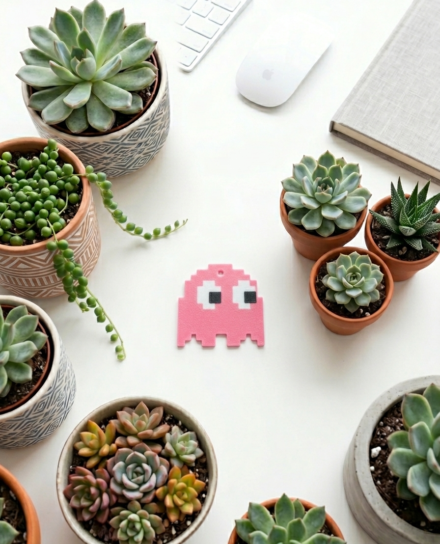 Miniatura 3 do modelo 3D Pac-Man & Ghosts Pixel Keychain Set