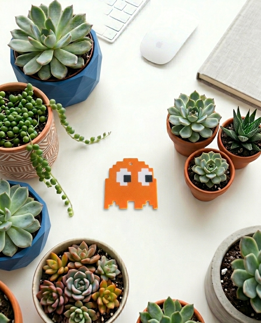 Miniatura 4 do modelo 3D Pac-Man & Ghosts Pixel Keychain Set