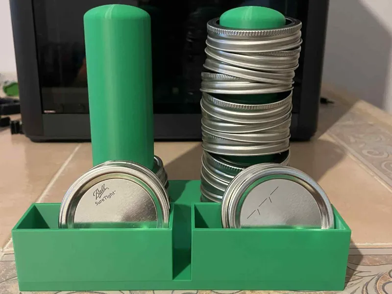 Mason jar lid and ring holder for canning