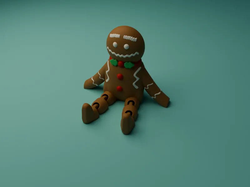 Flexi Gingerbread Articulated Printable Decor
