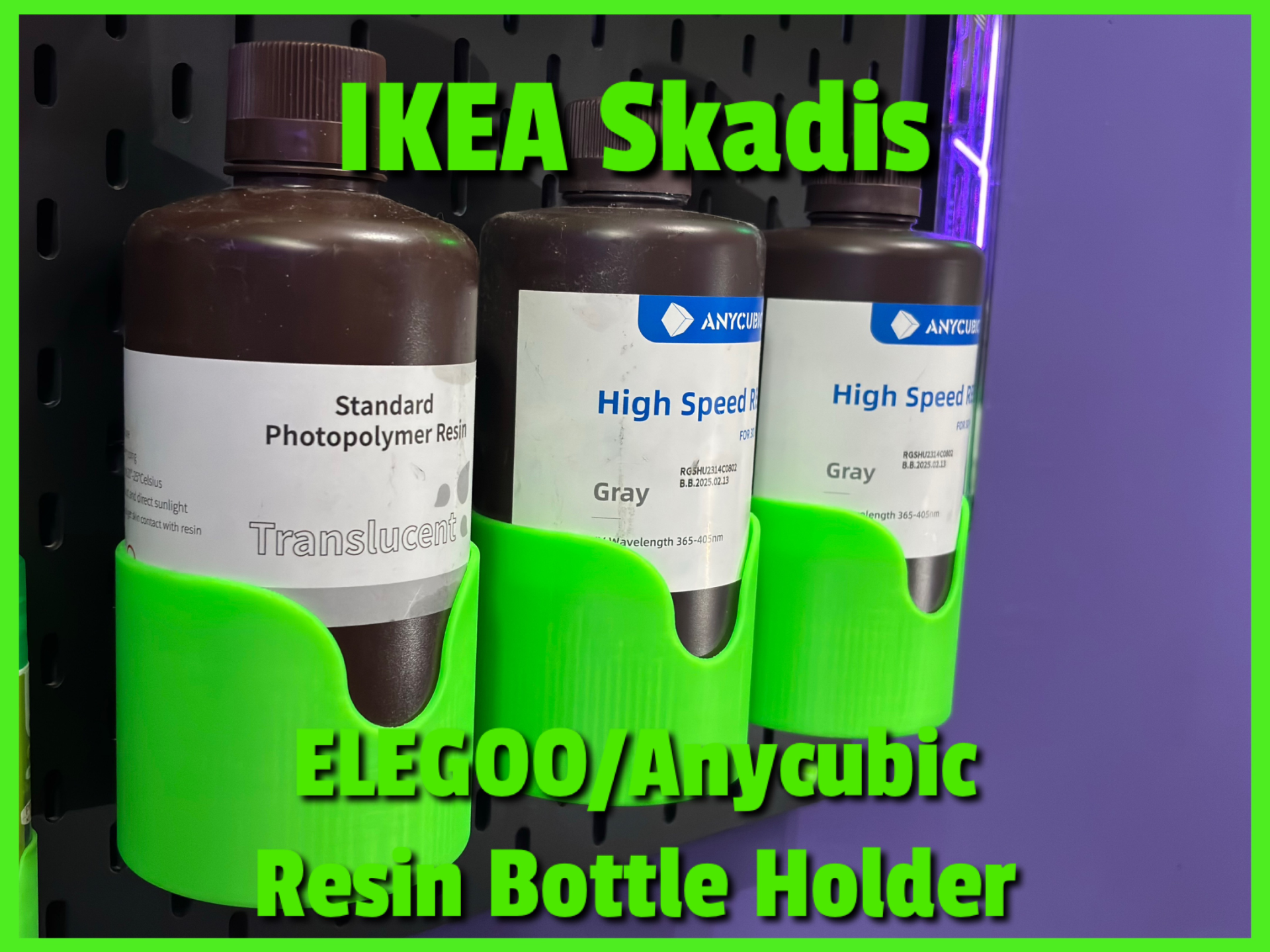 Elegoo/Anycubic Bottle Holder Ikea Skadis Edition 