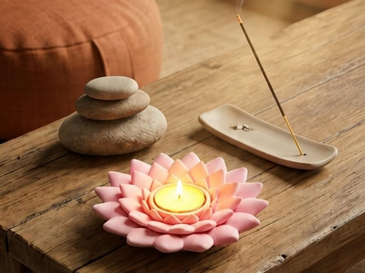 Lotus Candle Holder - Zen Decor LED Safe