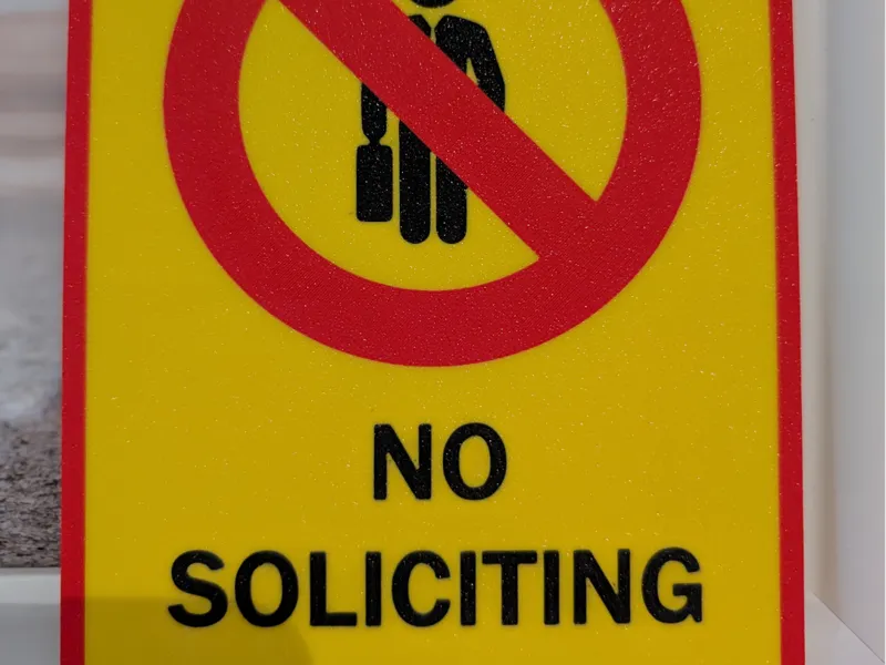No Soliciting sign
