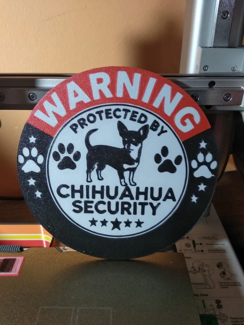 Chihuahua Security Sign - multicolor