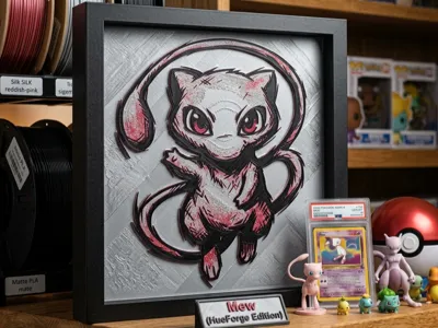 Mew Arcane Style HueForge – Pokémon Fan Art 3D