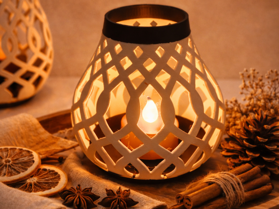 Dekoratives Windlicht / Teelichthalter