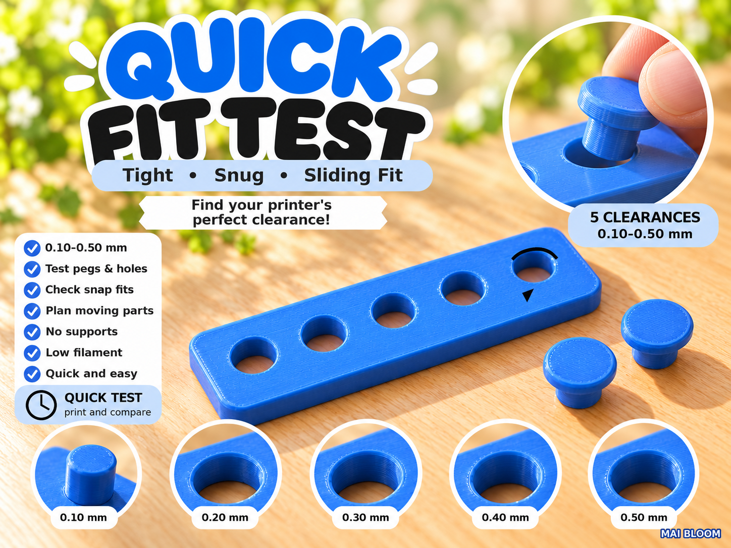 Quick Fit & Clearance Test – 0.10 to 0.50 mm 3D model